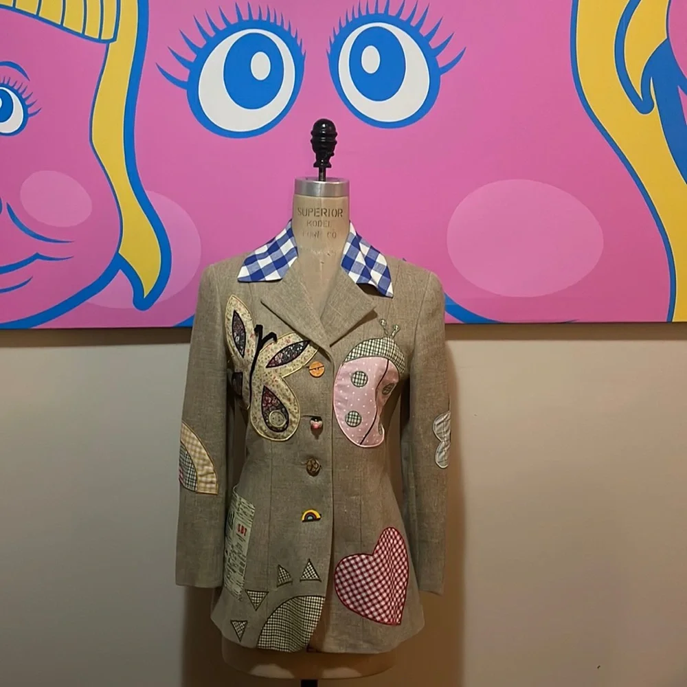 Moschino Cheap Chic Linen Butterfly Lady Bug Blazer - Picture 1 of 16